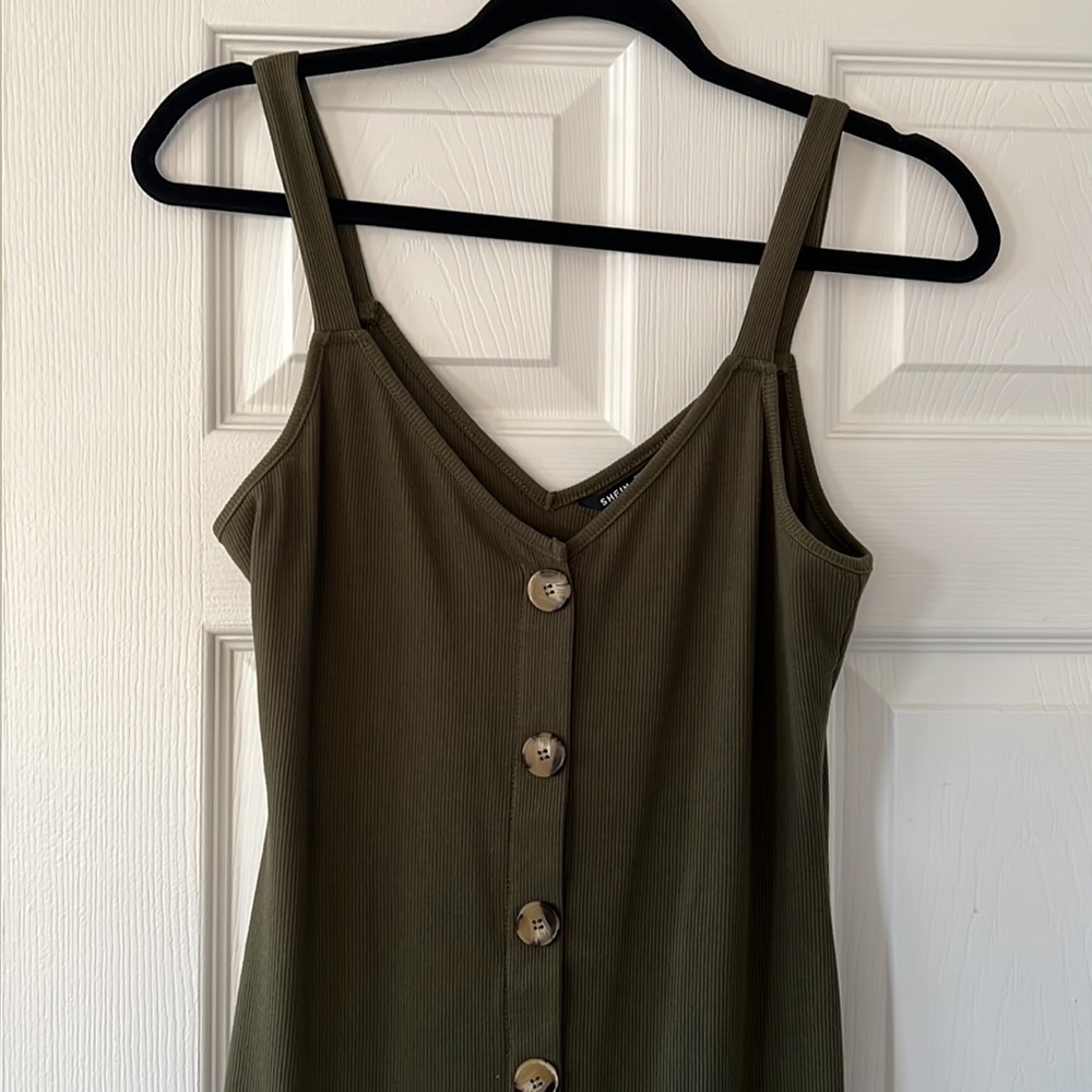 ARMY GREEN BODYCON DRESS - Picture 3 of 5